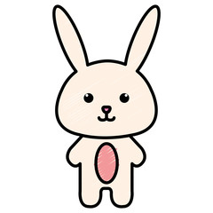 Fototapeta na wymiar Stuffed animal rabbit icon vector illustration design doodle 