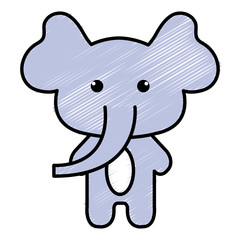 Stuffed animal elephant icon vector illustration design doodle 