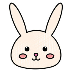 Stuffed animal rabbit icon vector illustration design doodle 