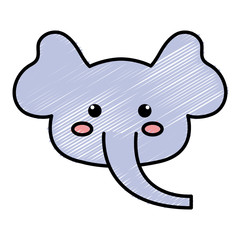 Stuffed animal elephant icon vector illustration design doodle 