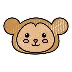 Stuffed animal monkey icon vector illsutration design doodle 