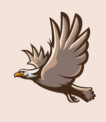 Vector illustration, flying eagle