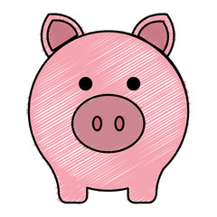 Obraz na płótnie Canvas Piggy bank money icon vector illustration design doodle