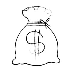 Bank money bag icon vector illustration design draw