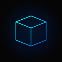 Cube blue icon