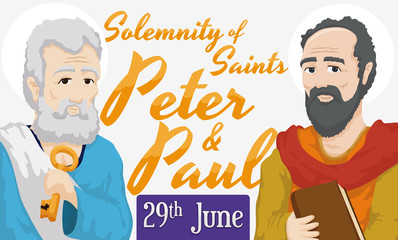 Reminder Date for Solemnity of Saints Peter and Paul, Vector Illustration