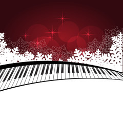 Red template with piano