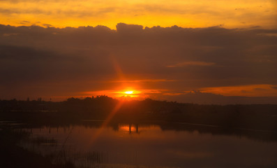 Sunset nature background.