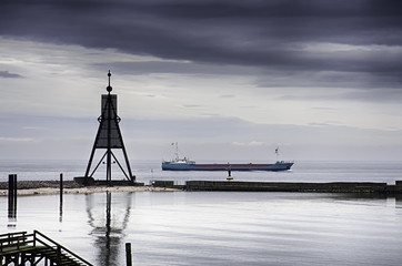 A wintermorning on the Northsea coast by Cuxhaven in Lower Saxony