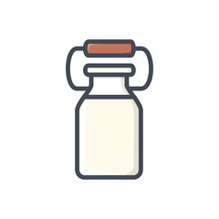 jar of milk drink colored icon
