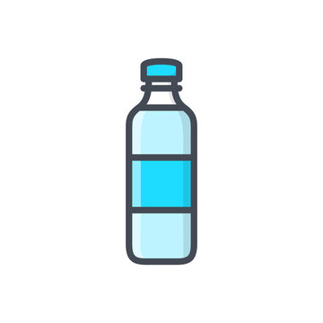 Bottle of water colored icon