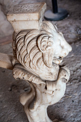 Detail of a marble table - Pompei archeological site