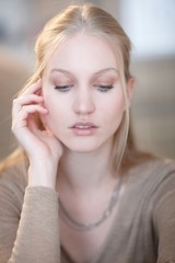 Thoughtful young woman