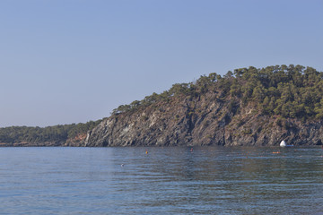 Fototapeta na wymiar Rocky coast in the Camyuva area