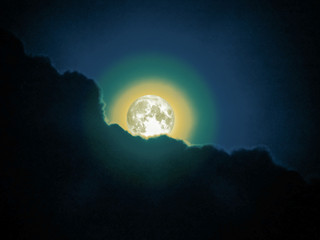 Fototapeta na wymiar super moon in the night sky
