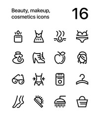 Beauty, cosmetics, makeup icons for web and mobile design pack 2