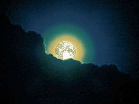 super moon in the night sky
