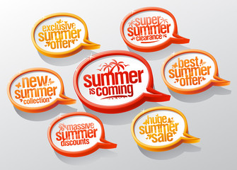 Summer is coming sale stickers set
