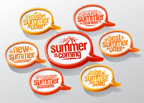 Summer Is Coming Sale Stickers Set