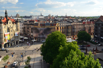 Fototapeta premium Centrum Katowic latem/Katowice downtown in summer, Silesia, Poland