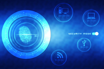 Fingerprint Scanning Technology Concept 2d Illustration