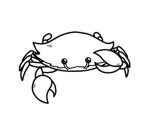 Crab Doodle, a hand drawn vector doodle of a crab  with big pincers.