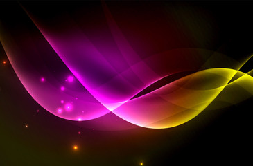 Smoky glowing waves in the dark