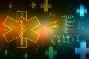 2d illustration medicine pharmacy sign snake