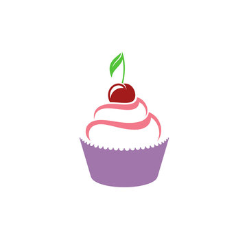 Cupcake with cherry 