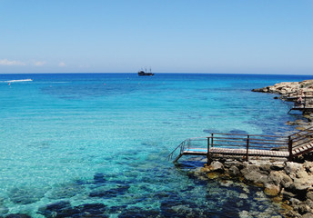 beach coast landscape mediterranean sea Cyprus island