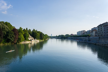 Fototapeta na wymiar River banks Po in Turin