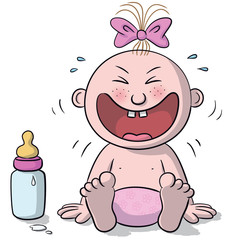 Illustration of baby laughing
