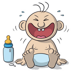 Illustration of baby laughing
