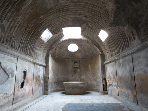 Remains of the public baths in Pompeii