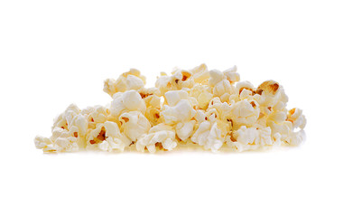 Popcorn pile isolated on white background