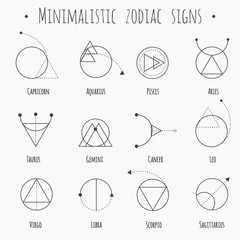 Zodiac icons. Vector illustration