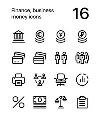 Finance, business, money icons for web and mobile design pack 3