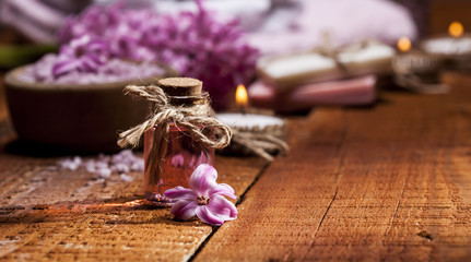 Spa background in range of pink and brown.