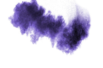 abstract multicolored powder splatted on white background,Freeze motion of color powder exploding