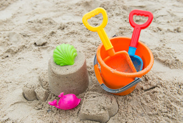 Beach toys for summertime concept