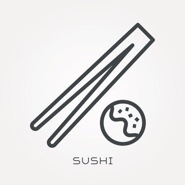 Line icon sushi