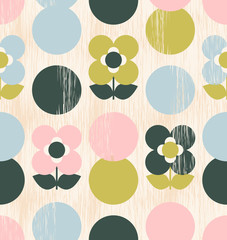 seamless pattern with flowers and dots