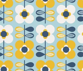 Handdoek met foto Stijlen patronen seamless pattern with flowers and leaves  © orangeberry