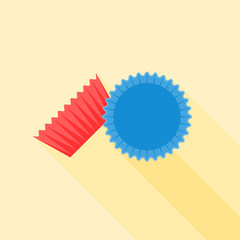 Baking Paper cup with long shadow, flat design