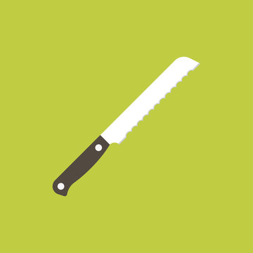 bread knife icon vector, flat design
