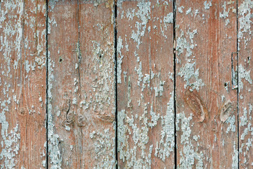 Fototapeta na wymiar Brown with blue vintage planks. Vertically arranged. Texture. Background