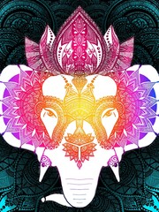 mandala elephant digital