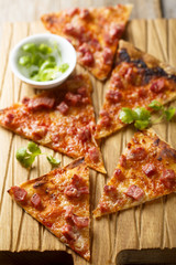 Pie with ham and cheese