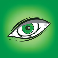 The All Seeing Eye - Green Firey Flame Illuminati Freemasonry Vector