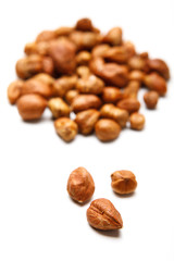 Obraz premium Hazelnuts isolated on white background